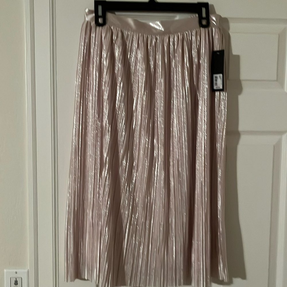 G N W pleated lined skirt. Size L. Color light pink. NWT